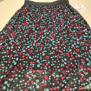 NWT Lularoe Lola Skirt M Polka Dots Funky Modest Easter